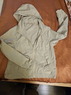 L.L. Bean Women's Hooded Utility Jacket in Light Taupe